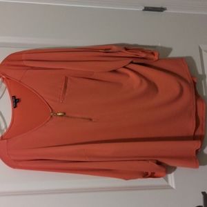 Salmon Zipper Blouse